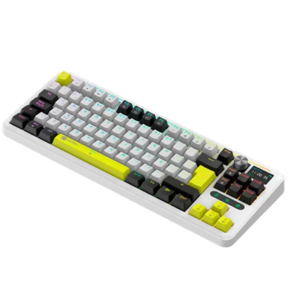 teclado mecanico antryx tk 950 pro tkl, switch rojo, conexion bluetooth, usb color blanco