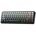 teclado aula f65, inalambrico, color gris gradual, switch grey wood v3