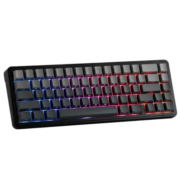teclado aula f65, inalambrico, color gris gradual, switch grey wood v3