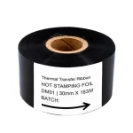 cinta hot stamping negro 20mm x 183mt nucleo 1"