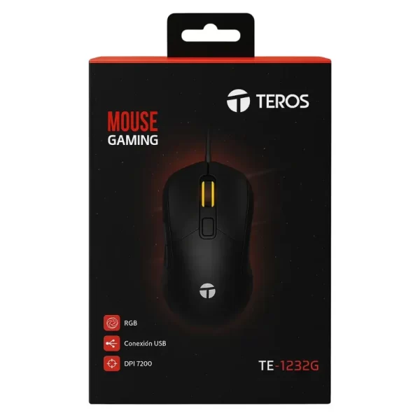 mouse gamer teros te 1232g dpi7200 rgb 7 botones Óptico color negro