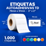 etiquetas adhesivas térmica directa td – 76 x 51 mm (3" x 2") – 1,000 unidades – 1 c – tuco de 1"