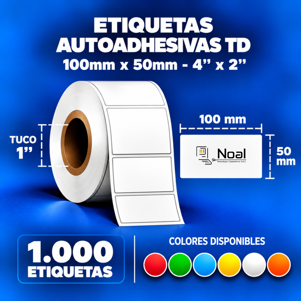 etiquetas adhesivas térmica directa td – 100 x 50 mm (4" x 2") – 1,000 unidades – 1 columna – tuco de 1" etiquetas adhesivas térmica directa td – 100 x 50 mm (4" x 2") – 1,000 unidades – 1 columna – tuco de 1"