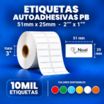 etiquetas adhesivas de polipropileno pb – 51 x 25 mm (2" x 1") – 10,000 unidades – 2 columnas – tuco de 3"