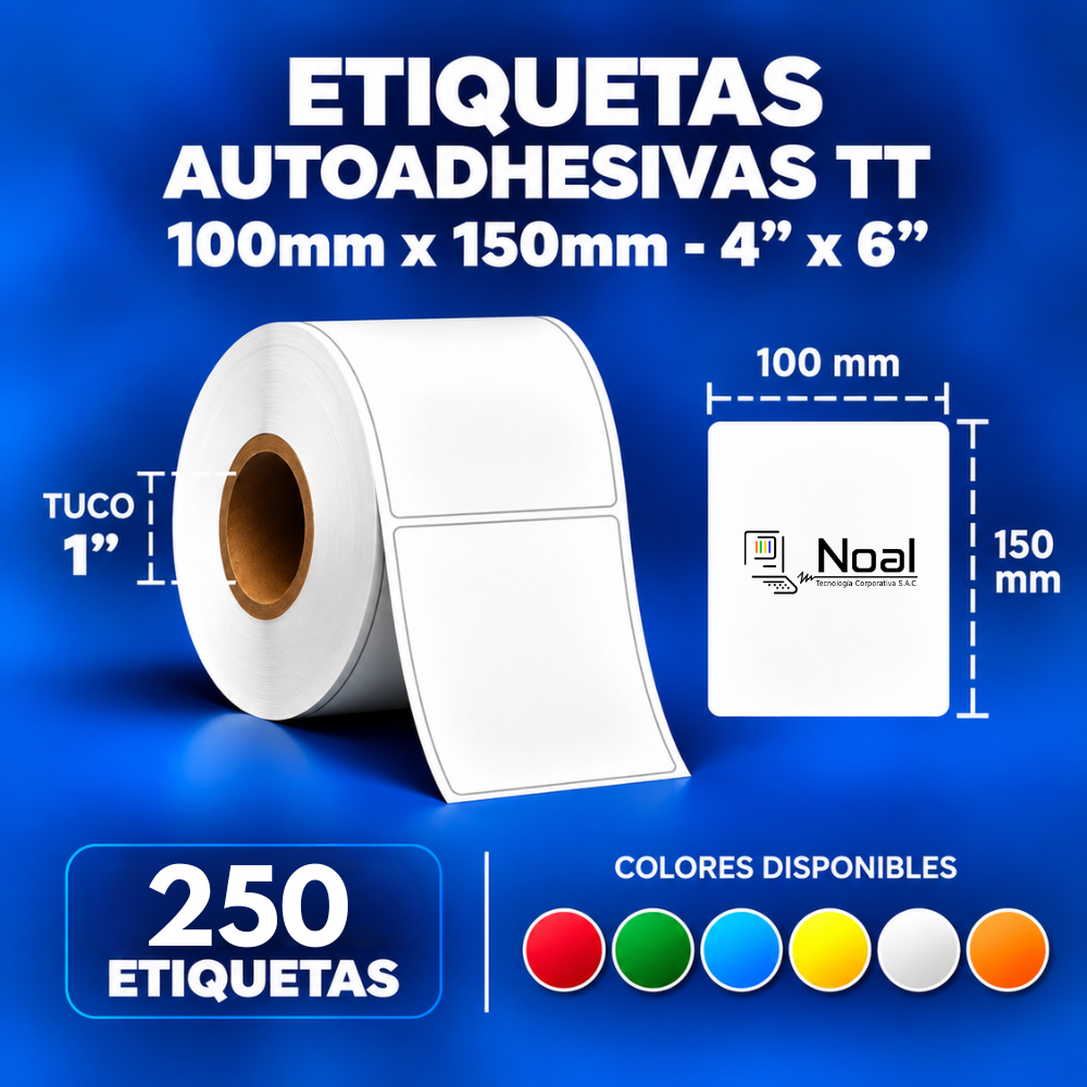 etiquetas adhesivas transferencia térmica tt – 100 x 150 mm (4" x 6") – 250 unidades – 1 columna – tuco de 1" etiquetas adhesivas transferencia térmica tt – 100 x 150 mm (4" x 6") – 250 unidades – 1 columna – tuco de 1"