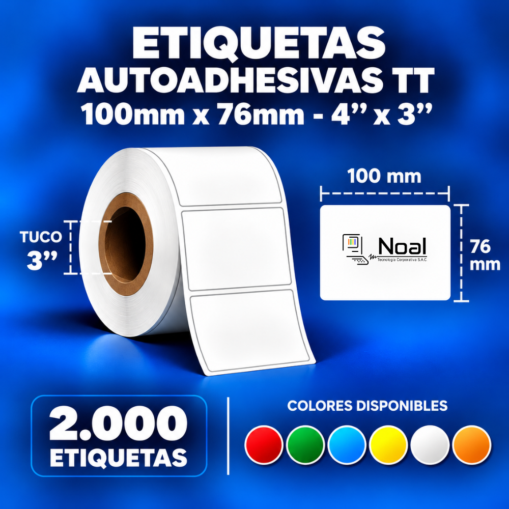 etiquetas adhesivas transferencia térmica tt – 100 x 76 mm (4" x 3") – 2,000 unidades – 1 columna – tuco de 3" etiquetas adhesivas transferencia térmica tt – 100 x 76 mm (4" x 3") – 2,000 unidades – 1 columna – tuco de 3"