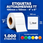 etiquetas adhesivas transferencia térmica tt – 100 x 150 mm (4" x 6") – 1,000 unidades – 1 columna – tuco de 3"