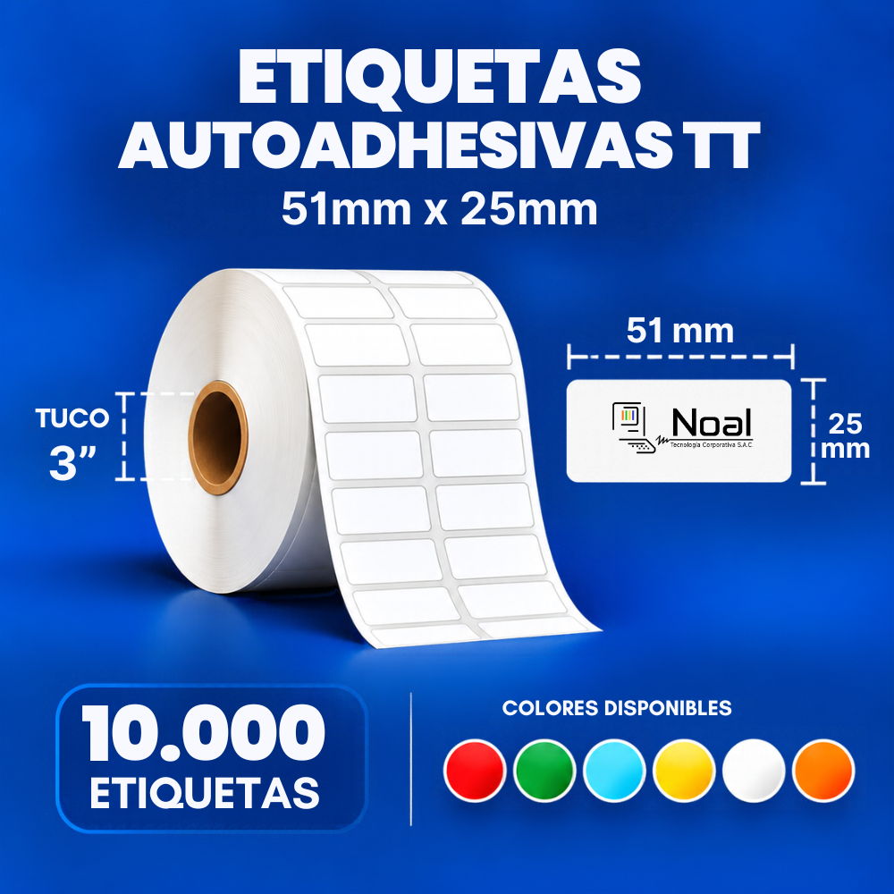 etiquetas adhesivas transferencia térmica tt – 51 x 25 mm (2" x 1") – 10,000 unidades – 2 columnas – tuco de 3" etiquetas adhesivas transferencia térmica tt – 51 x 25 mm (2" x 1") – 10,000 unidades – 2 columnas – tuco de 3"