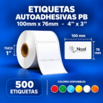 etiquetas adhesivas de polipropileno pb – 100 x 76 mm (4" x 3") – 500 unidades – 1 columna – tuco de 1"