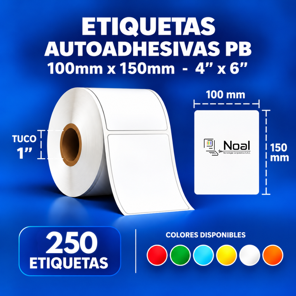 etiquetas adhesivas de polipropileno pb – 100 x 150 mm (4" x 6") – 250 unidades – 1 columna – tuco de 1" etiquetas adhesivas de polipropileno pb – 100 x 150 mm (4" x 6") – 250 unidades – 1 columna – tuco de 1"