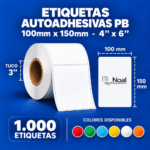 etiquetas adhesivas de polipropileno pb – 100 x 150 mm (4" x 6") – 1,000 unidades – 1 columna – tuco de 3"