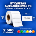 etiquetas adhesivas de polipropileno pb – 100 x 50 mm (4" x 2") – 2,500 unidades – 1 columna – tuco de 3"
