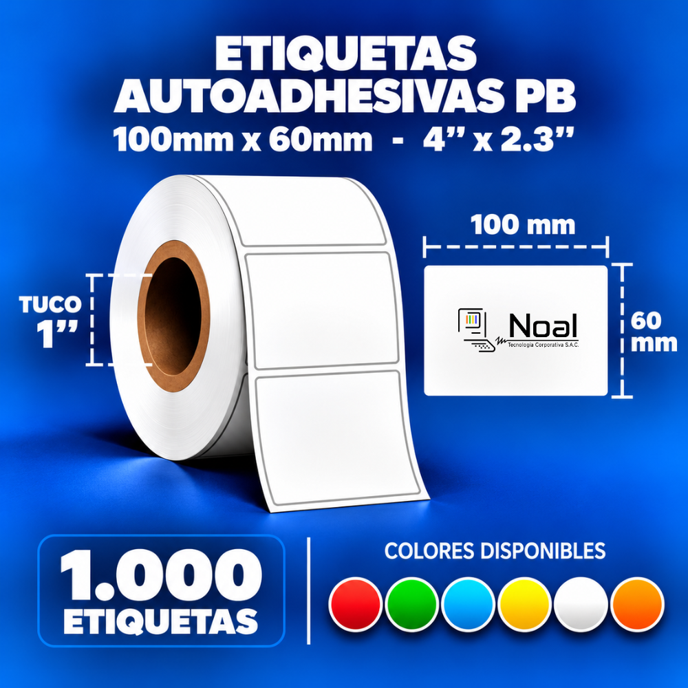 etiquetas adhesivas de polipropileno pb – 100 x 76 mm (4" x 3") – 1,000 unidades – 1 columna – tuco de 1" etiquetas adhesivas de polipropileno pb – 100 x 76 mm (4" x 3") – 1,000 unidades – 1 columna – tuco de 1"
